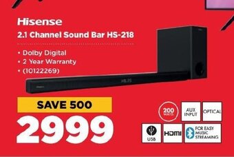 HiFi Corp Hisense - 2.1 Channel Sound Bar HS-218 offer