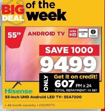 HiFi Corp Hisense - 55-inch UHD Android LED TV-55A7200 offer