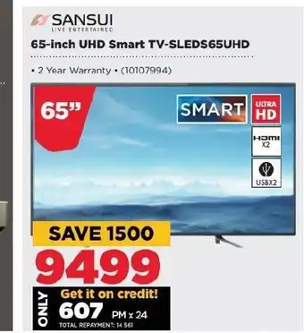 HiFi Corp Sansui - 65-inch UHD Smart TV-SLEDS65UHD offer