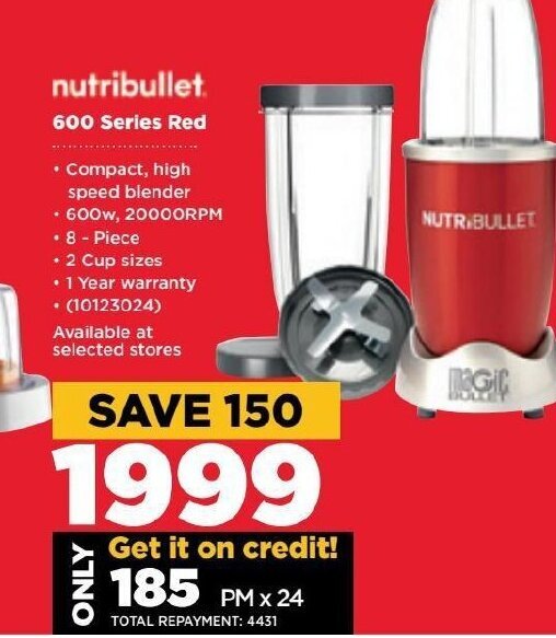 Nutribullet 600 Series Red offer at HiFi Corp
