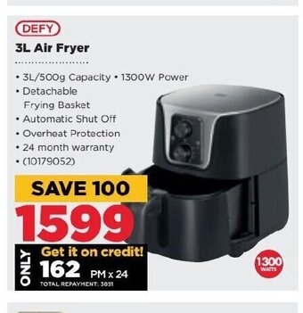 HiFi Corp Defy - 3L Air Fryer offer