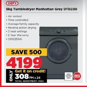 HiFi Corp Defy - 5kg Tumbledryer Manhattan Grey DTD230 offer