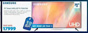 Incredible Connection Samsung - 75" Smart UHD LED TV-75AU700 offer