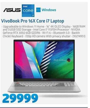 Incredible Connection Asus - VivoBook Pro 16X Core i7 Laptop offer