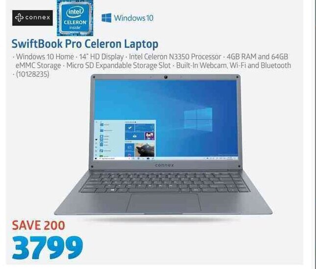 Connex SwiftBook Pro Celeron Laptop offer at Incredible Connection