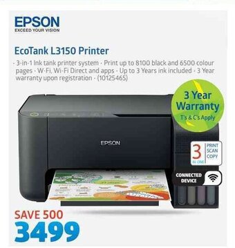 Incredible Connection Epson - EcoTank L3150 Printer offer