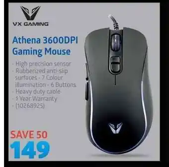 VX Gaming - Athena 3600DPI Gaming Mouse