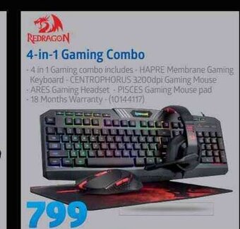 Incredible Connection Redragon - 4-in-1 Gaming Combo offer