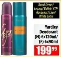 Devland Cash And Carry Yardley Deodorant offer