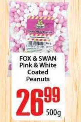 Fox & Swan Pink & White Coated Peanuts 500g