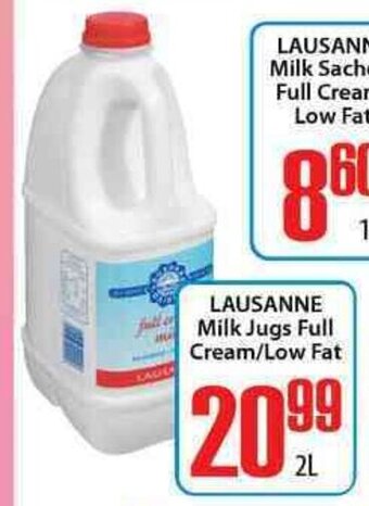 Elite Cash & Carry Lausanne Milk Jugs Full Cream/Low Fat 2L offer