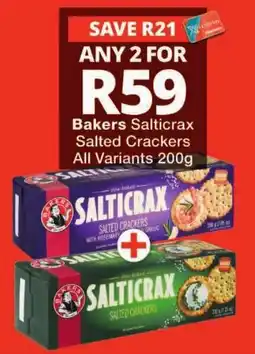 Checkers Bakers Salticrax Salted Crackers offer