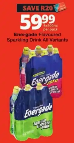 Checkers Energade Flavoured Sparkling Drink All Variants offer