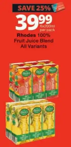 Checkers Rhodes 100% Fruit Juice Blend offer