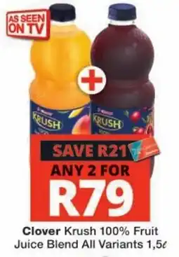 Checkers Clover Krush 100% Fruit Juice Blend offer