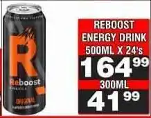 Advance Cash n Carry REBOOST ENERGY DRINK 500ML X 24's offer