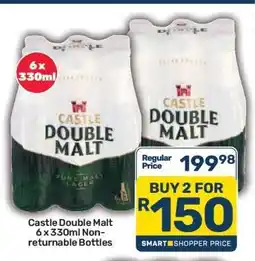 Pick n Pay Castle Double Malt 6 x 330ml Non-Returnable Bottles offer