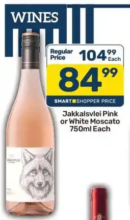 Pick n Pay Jakkalsvlei Pink or White Moscato 750ml Each offer