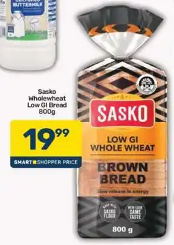 Pick n Pay Sasko Wholewheat Low GI Bread 800g offer