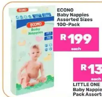 ECONO Baby Nappies Assorted Sizes 100-Pack