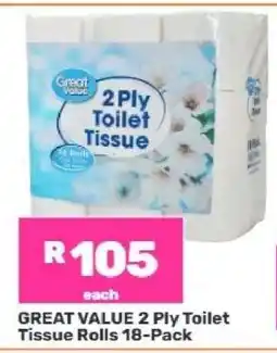 Game Great Value 2 Ply Toilet Tissue Rolls 18-Pack offer