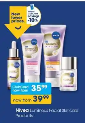 Nivea Luminous Facial Skincare Products