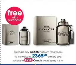Clicks Coach Platinum Fragrances offer