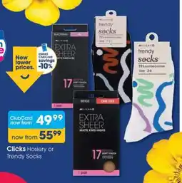 Clicks Clicks Hosiery or Trendy Socks offer