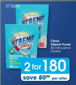 Clicks Clicks Xtreme Power 40 Dishwasher Tablets offer
