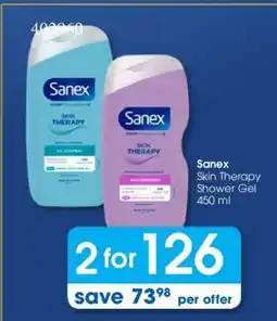 Clicks Sanex Skin Therapy Shower Gel 450 ml offer
