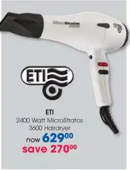 Clicks ETI 2400 Watt MicroStratos 3600 Hairdryer offer
