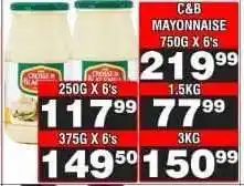 Advance Cash n Carry C&B Mayonnaise 750G X 6's offer