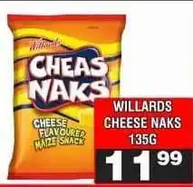 Advance Cash n Carry WILLARDS CHEESE NAKS 135G offer