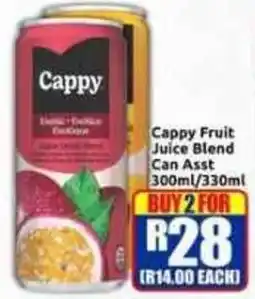 Three Star Cash and Carry Cappy Fruit Juice Blend Can Assst offer