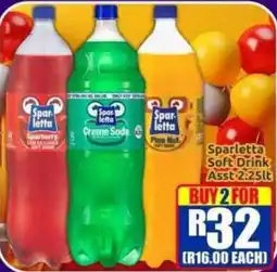Three Star Cash and Carry Sparletta Soft Drink Assorted offer