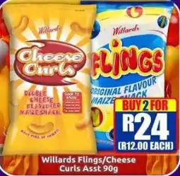 Three Star Cash and Carry Willards Flings/Cheese Curls Assorted offer