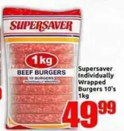 Three Star Cash and Carry Supersaver Beef Burgers offer