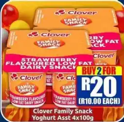 Three Star Cash and Carry Clover Family Snack Yoghurt Assorted offer
