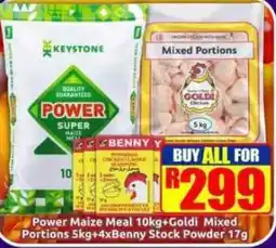 Three Star Cash and Carry Power Maize Meal+Goldi Mixed Portions+Benny Stock Powder offer