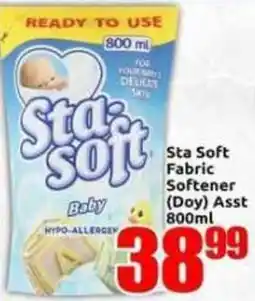 Three Star Cash and Carry Sta Soft Fabric Softener (Doy) Asst offer