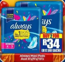 Three Star Cash and Carry Always Maxi Pads Assorted offer