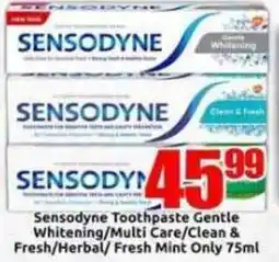 Three Star Cash and Carry Sensodyne Toothpaste Gentle Whitening/Multi Care/Clean & Fresh/Herbal/Fresh Mint offer