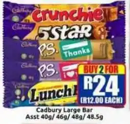 Three Star Cash and Carry Cadbury Large Bar offer