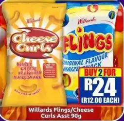 Three Star Cash and Carry Willards Flings/Cheese Curls Assorted offer