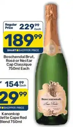 Pick n Pay Liquor Boschendal Brut, Rosé or Nectar Cap Classique offer