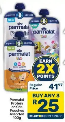 Pick n Pay Parmalat Protein or Kids Pouches Assorted offer