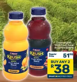 Pick n Pay Clover Krush 100% Fruit Juice Assorted offer