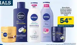 Pick n Pay Nivea Body Lotion or Cream Assorted offer