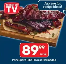 Pick n Pay Pork Spare Ribs Plain or Marinaded offer