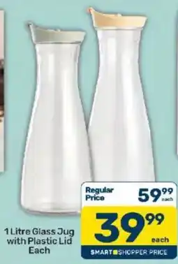 Pick n Pay 1 Litre Glass Jug with Plastic Lid offer